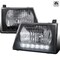 Spec-D Tuning 92-06 Ford Econoline Euro Headlight Black Housing With LED LH-ECON92JM-RS - alternate 1